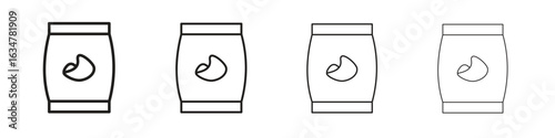 Chips bag icons in black simple line elements.