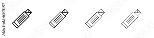 Chew gum icons in black simple line elements.