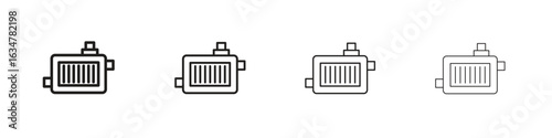car radiator icons in black simple line elements.