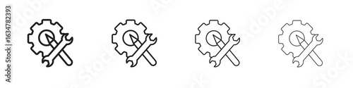 Business development icons in black simple line elements.