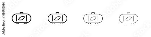 Biogas icons in black simple line elements.