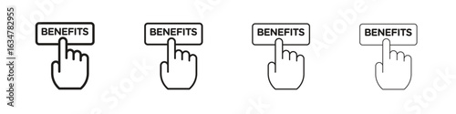 benefits icons in black simple line elements.