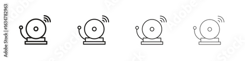 Bell school icons in black simple line elements.