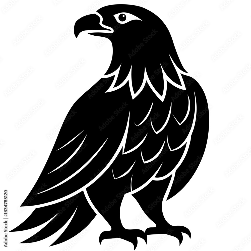 Obraz premium Majestic bald eagle silhouette in a clean modern black vector style