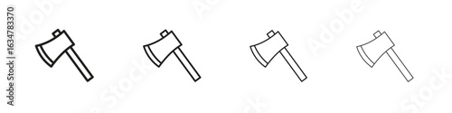 Axe icons in black simple line elements.