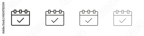 Appointment icons in black simple line elements.
