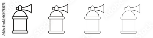 Air horn icons in black simple line elements.