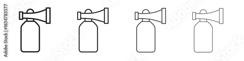 Air horn icons in black simple line elements.