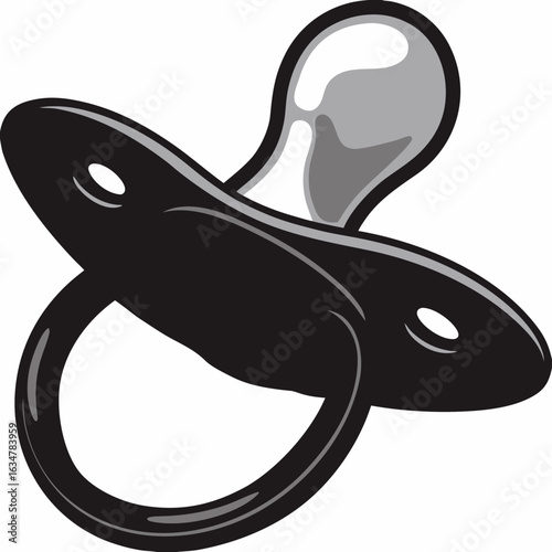 Vector illustration of a classic baby pacifier with transparency