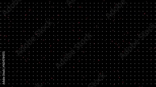Twinkling red dust particles over grid background, forming a sparkling abstract sci-fi motion background. 4K video