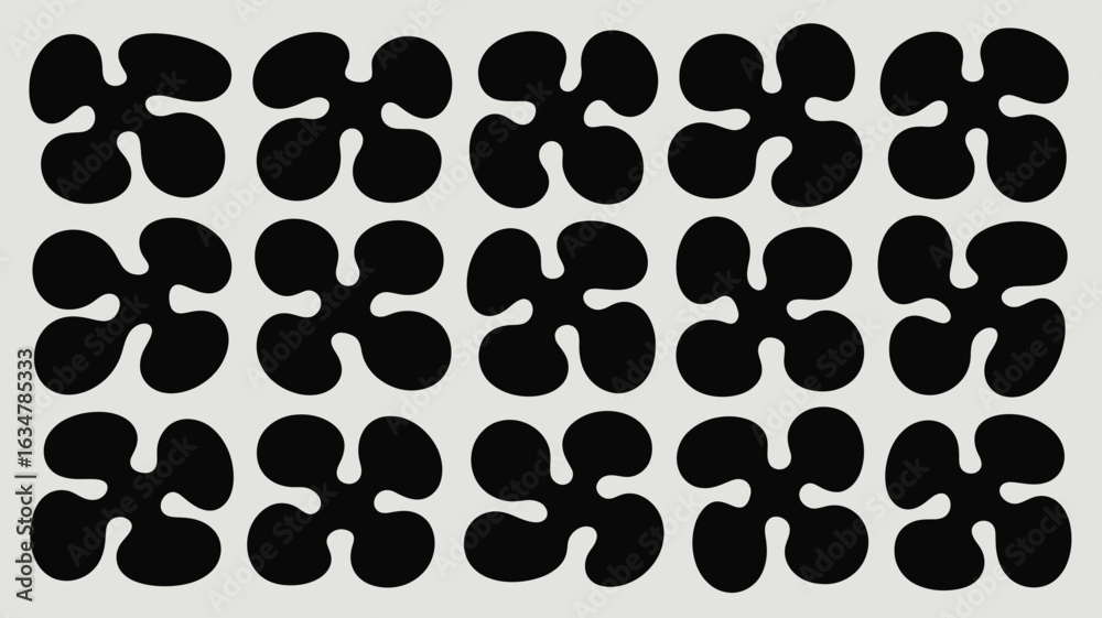 Fototapeta premium Abstract black and white irregular pattern