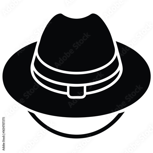 hiking hat vector icon