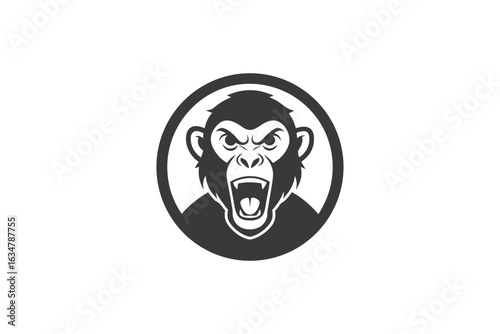 gorilla head silhouette vector