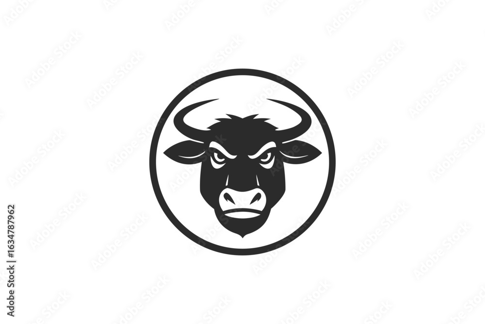 Obraz premium bull head silhouette vector