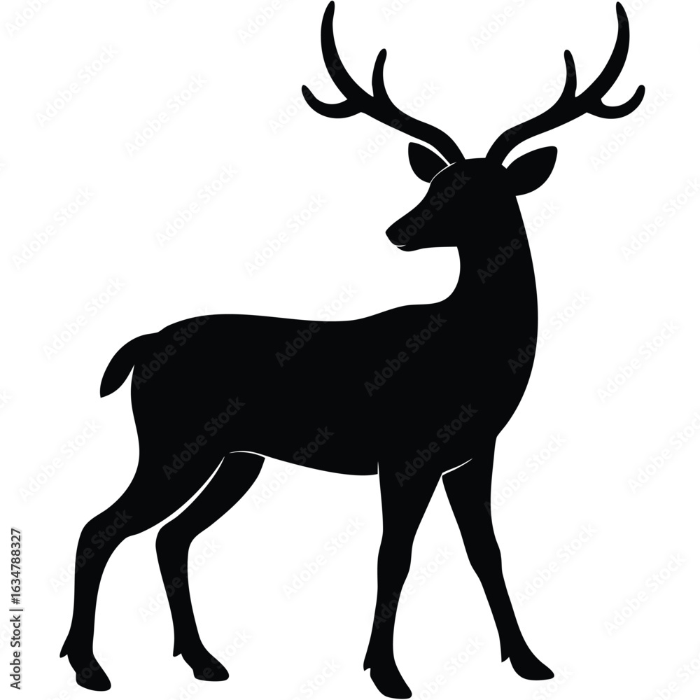 Obraz premium deer silhouette vector icon