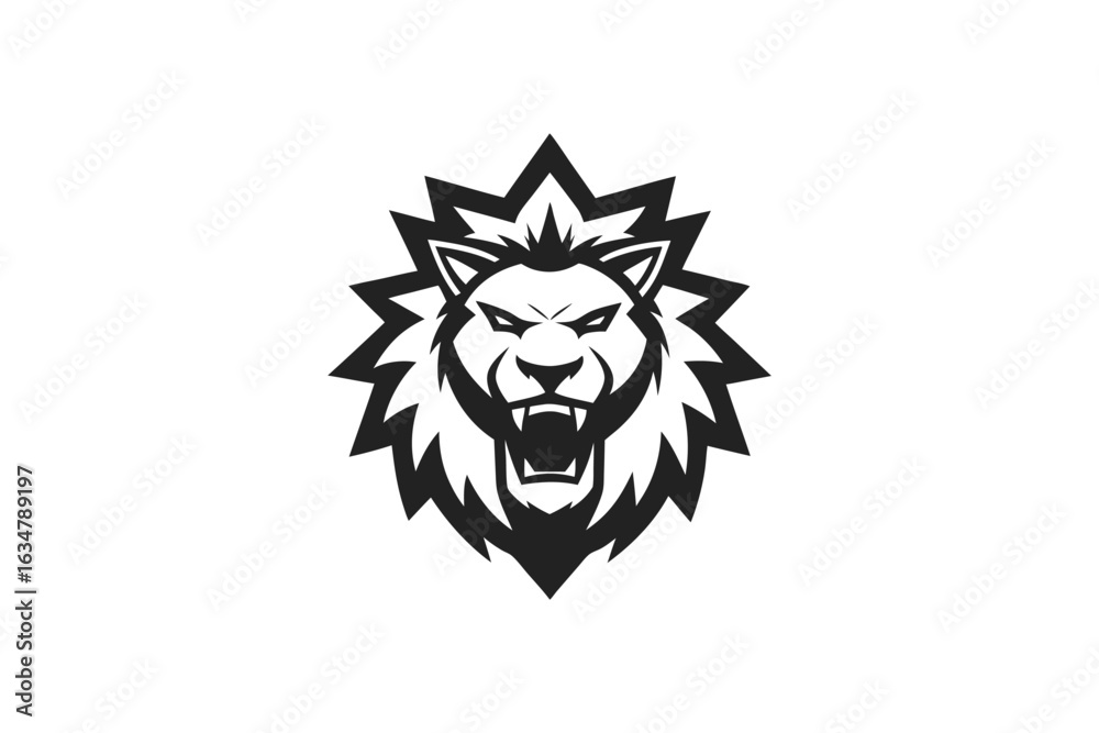 Obraz premium lion head silhouette vector