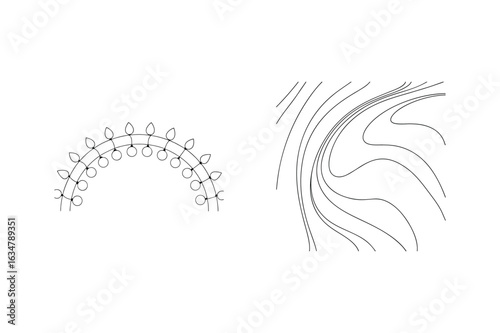 Festive lights and abstract curves string lights decoration