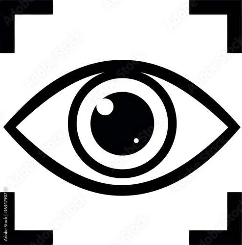 Eye scan icon biometric security vision technology