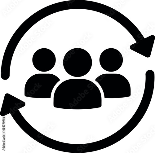 Teamwork cycle icon collaboration workflow