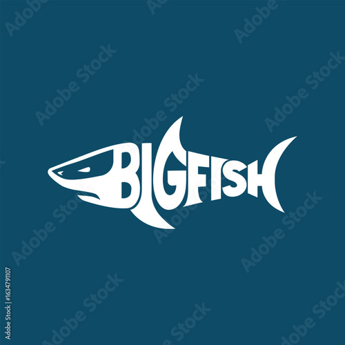 big fish abstract logo modern style