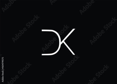 DK Abstract Letters Logo Monogram Design Icon Font