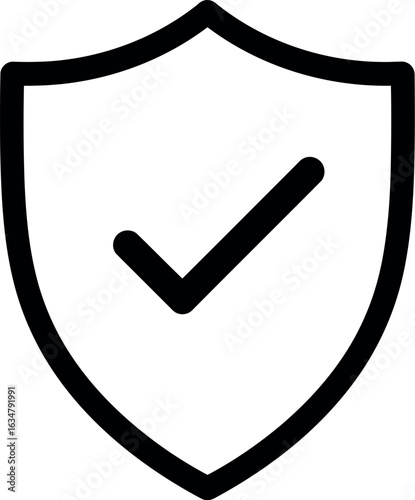 Shield with checkmark icon security trust approval