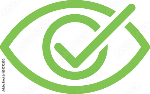 Green eye check mark icon vision approval success