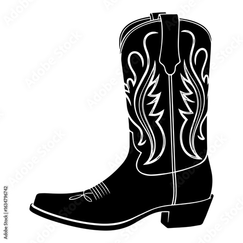 Vector illustration of Cowboy Boots western style isolated on white