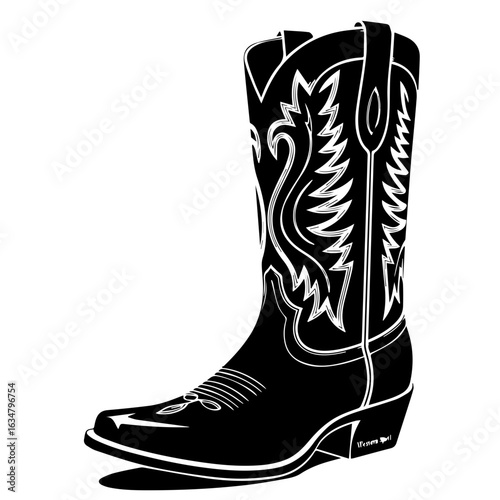 Vector illustration of Cowboy Boots western style isolated on white