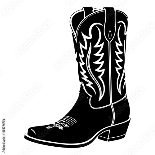 Vector illustration of Cowboy Boots western style isolated on white