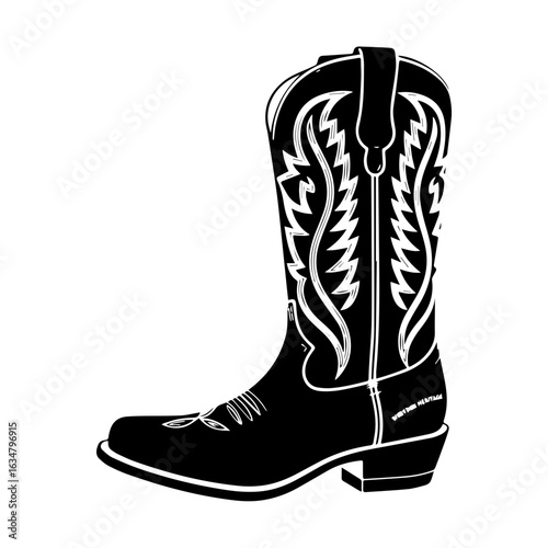 Vector illustration of Cowboy Boots western style isolated on white