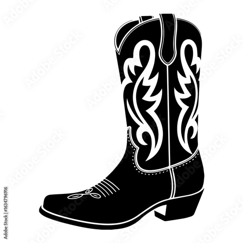 Vector illustration of Cowboy Boots western style isolated on white