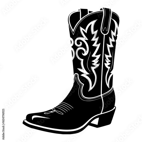 Vector illustration of Cowboy Boots western style isolated on white