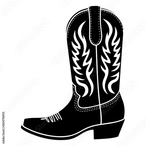 Vector illustration of Cowboy Boots western style isolated on white