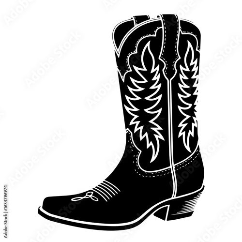 Vector illustration of Cowboy Boots western style isolated on white