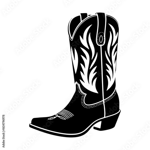 Vector illustration of Cowboy Boots western style isolated on white