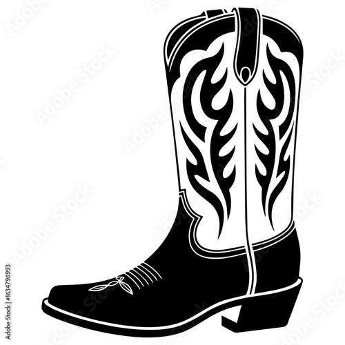 Vector illustration of Cowboy Boots western style isolated on white