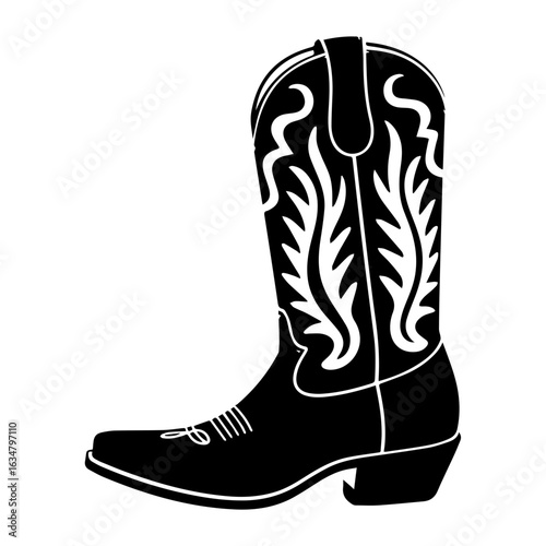 Vector illustration of Cowboy Boots western style isolated on white
