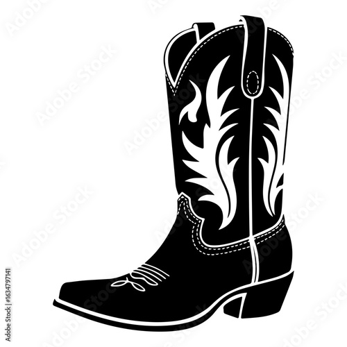 Vector illustration of Cowboy Boots western style isolated on white