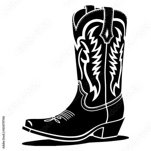 Vector illustration of Cowboy Boots western style isolated on white
