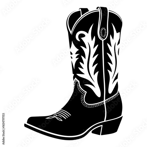 Vector illustration of Cowboy Boots western style isolated on white