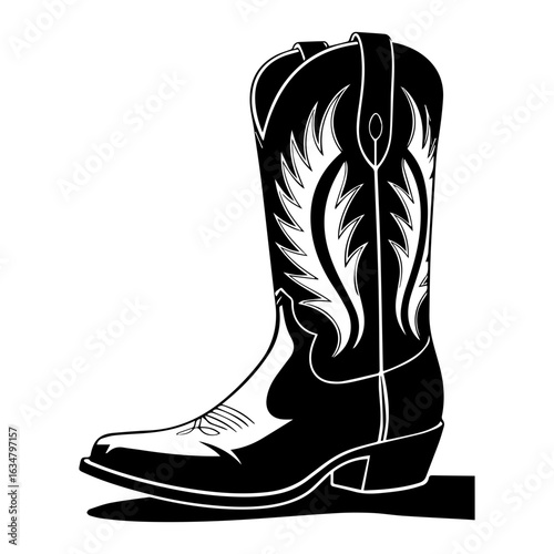 Vector illustration of Cowboy Boots western style isolated on white