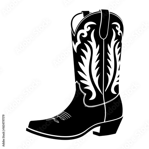 Vector illustration of Cowboy Boots western style isolated on white
