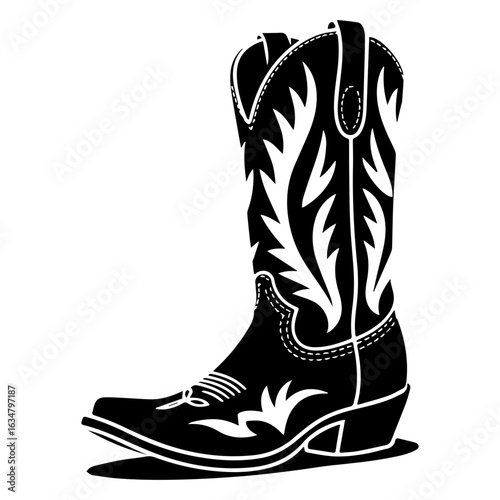 Vector illustration of Cowboy Boots western style isolated on white