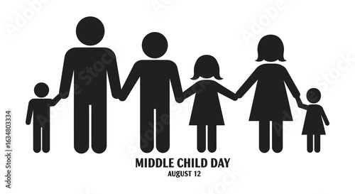 modern detailed professional high quality Middle Child Day A Silhouette Celebration