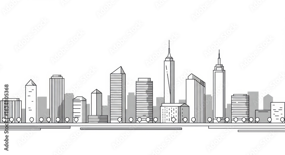 Fototapeta premium city skyline vector
