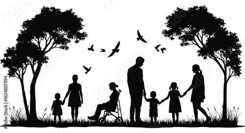 crisp clean stylish elegant modern detailed professional high quality A Family silhouette