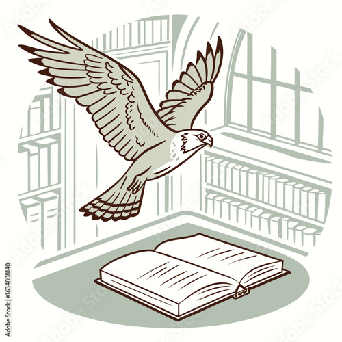 illustration of a bird in a cage