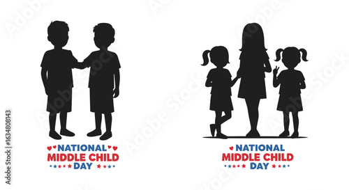 modern detailed professional high quality National Middle Child Day Silhouette Style