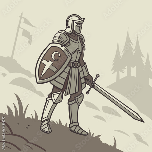knight with sword and shield